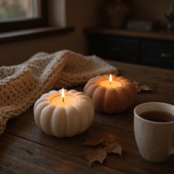 Gr�skar Fyrfadsstage � hyggelig efter�rs- &amp; Halloween pynt