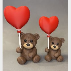 Bamse med hjerte ballon