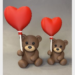 Bamse med hjerte ballon