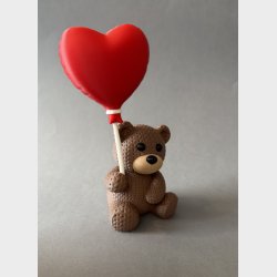 Bamse med hjerte ballon