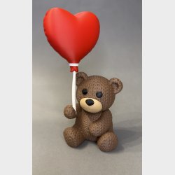 Bamse med hjerte ballon