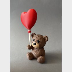 Bamse med hjerte ballon